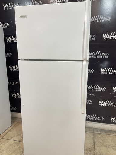[94185] Whirlpool Used Refrigerator Top and Bottom 28x67 1/2” 