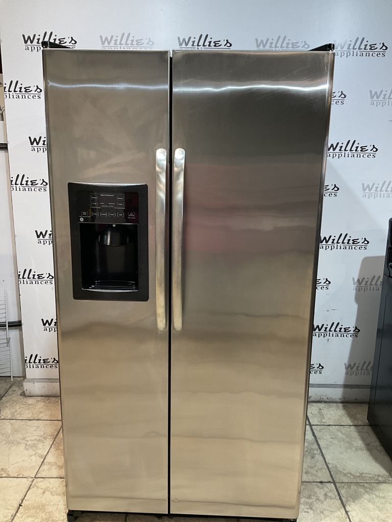 Ge Used Refrigerator Side by Side 36x68 1/2” 