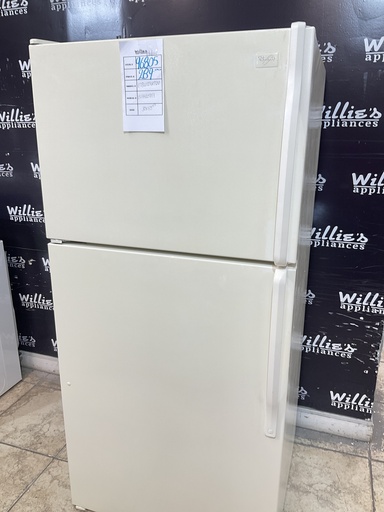 [96805] Whirlpool Used Refrigerator Top and Bottom 30x65 1/2” (Bisque)