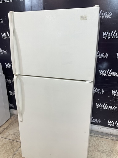 [96839] Whirlpool Used Refrigerator Top and Bottom 30x65 1/2” (Bisque)