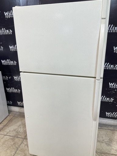 [96837] Kenmore Used Refrigerator Top and Bottom 30x65 1/2” (Bisque) 
