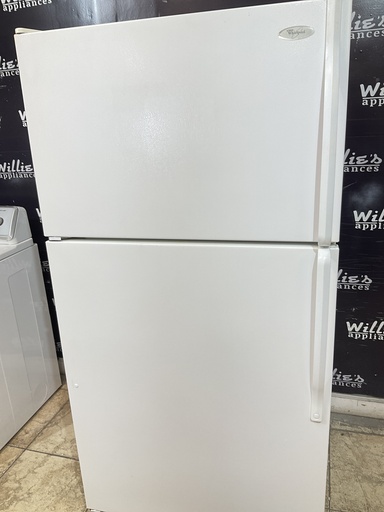 [96832] Whirlpool Used Refrigerator Top and Bottom 33x65 1/2” (White)