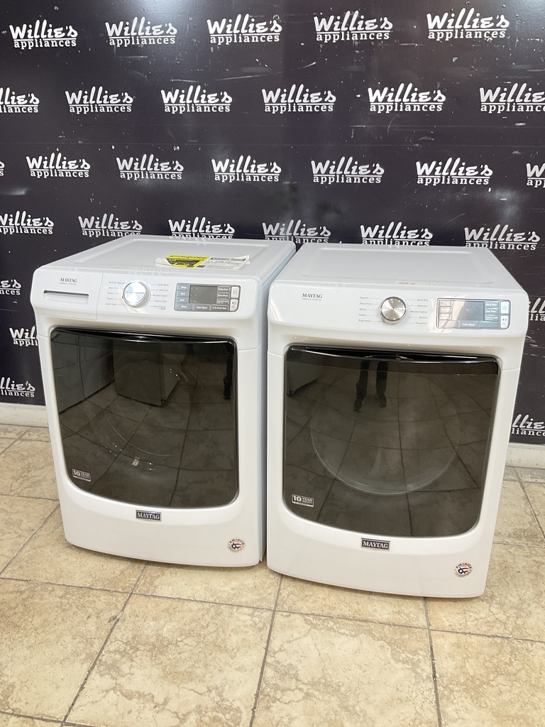 Maytag Used Natural Gas Set Washer/Dryer Front-load 27inches (White)