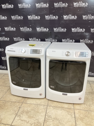 [96944] Maytag Used Natural Gas Set Washer/Dryer Front-load 27inches (White)
