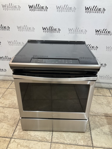 [97153] Whirlpool Used Electric Stove 220volts (40/50 AMP) 30inches {4 prong} (Stainless Steel)