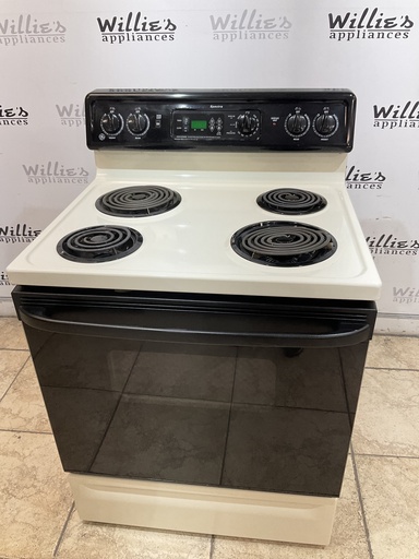 [96929] Ge Used Electric Stove 220volts (40/50 AMP) 30inches {no cord} (Bisque/Black)