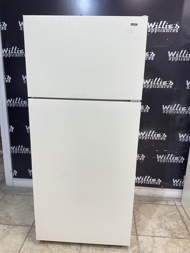 [96938] Hotpoint Used Refrigerator Top and Bottom 28x64 1/2” (Bisque)