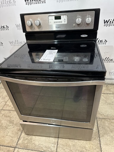 [97174] Whirlpool Used Electric Stove 220volts (40/50 AMP) 30inches {3 prong} (Stainless Steel)