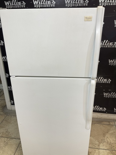 [97167] Whirlpool Used Refrigerator Top and Bottom 28x62 1/2” (White)