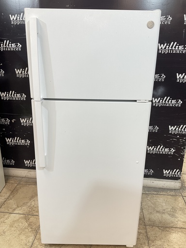 [97165] Ge Used Refrigerator Top and Bottom 28x64 1/2” (White) 
