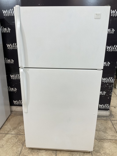 [97175] Whirlpool Used Refrigerator Top and Bottom 33x65 1/2” (White)