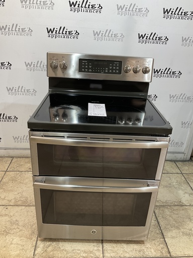 [97201] Ge Used Electric Stove Double Oven 220volts (40/50 AMP) 30inches {3 prong} (Stainless Steel) 