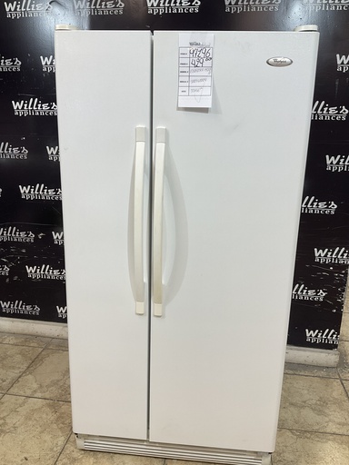 [97196] Whirlpool Used Refrigerator Side by Side 33x66 1/2” (White)