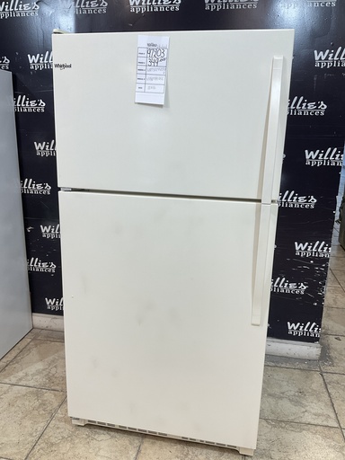 [97203] Whirlpool Used Refrigerator Top and Bottom 33x66” (Bisque)