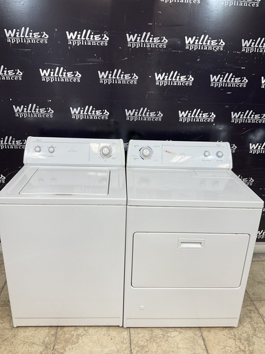 [97248] Whirlpool Used Natural Gas Set Washer/Dryer 27/29inches (White) 