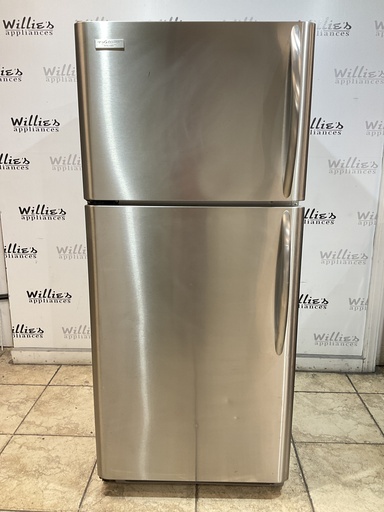 [97220] Frigidaire Used Refrigerator Top and Bottom 30x68 1/2” (Stainless Steel)