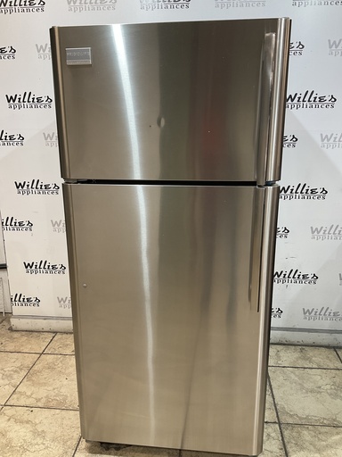 [97211] Frigidaire Used Refrigerator Top and Bottom 30x65 1/2” (Stainless Steel)