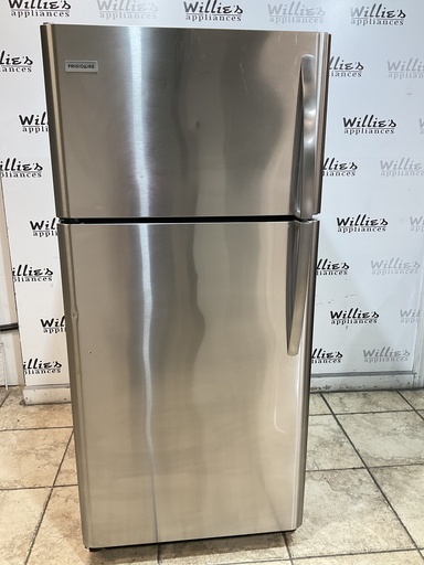 [97234] Frigidaire Used Refrigerator Top and Bottom 30x65 1/2” (Stainless Steel)