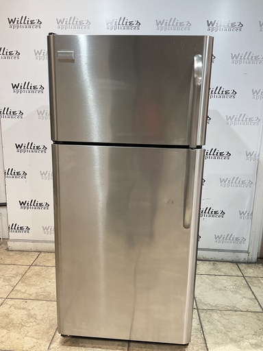 [97233] Frigidaire Used Refrigerator Top and Bottom 30x65 1/2’ (Stainless Steel)