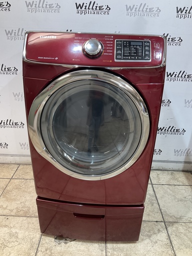 [97299] Samsung Used Electric Dryer 220volts (30 AMP) 27inches {3 prong} (Merlot)