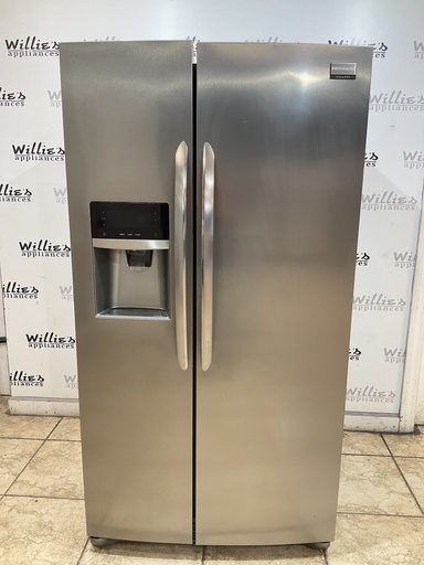 [97271] Frigidaire Used Refrigerator Side by Side Counter Depth 36x69 1/2” (Stainless Steel) 