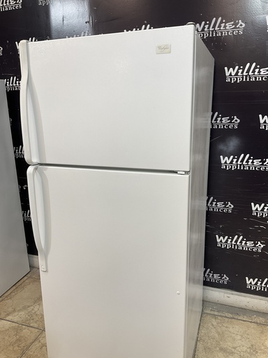 [97346] Whirlpool Used Refrigerator Top and Bottom 28x63 (White)