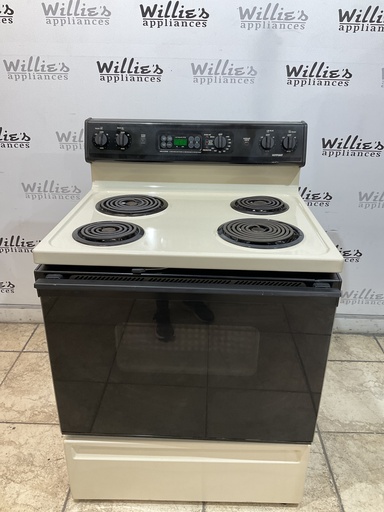 [97359] Hotpoint Used Electric Stove 220volts (40/50 AMP) 30inches {no cord} (Bisque/Black)