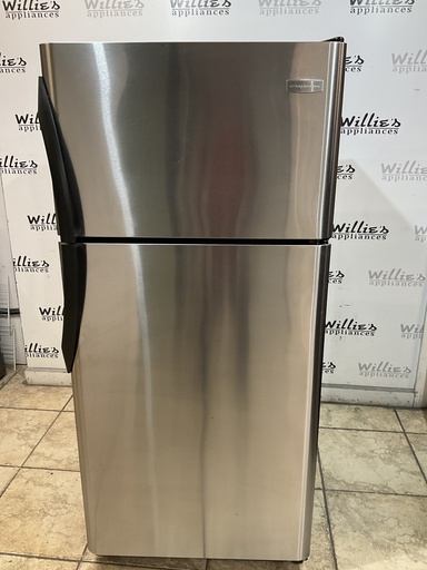 [97302] Frigidaire Used Refrigerator Top and Bottom 30x66 (Stainless Steel) 