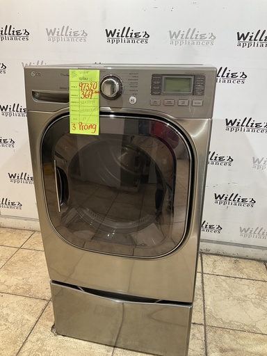 [97320] Lg Used Electric Dryer 220volts (30 AMP) 27inches {3 prong} (Grey) 