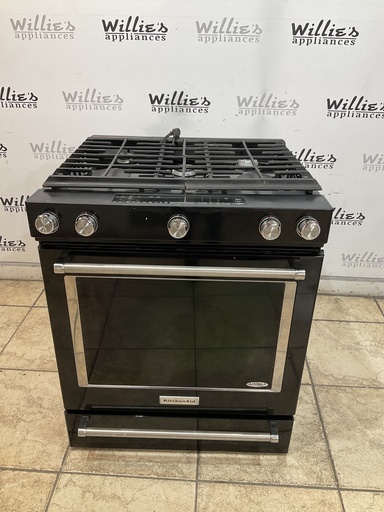 [97343] KitchenAid Used Natural Gas Stove 30inches (Black) 