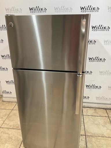 [97330] Ge Used Refrigerator Top and Bottom 28x64 (Stainless Steel)