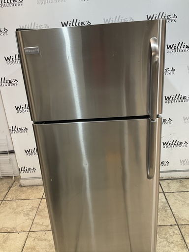 [97331] Frigidaire Used Refrigerator Top and Bottom 30x65 1/2’ (Stainless Steel) 