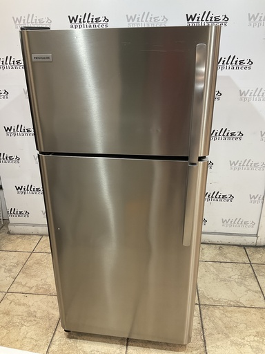 [97341] Frigidaire Used Refrigerator Top and Bottom 30x65 1/2” (Stainless Steel)