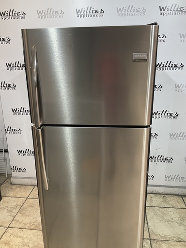 [97340] Frigidaire Used Refrigerator Top and Bottom 30x68 1/2” (Stainless Steel) 