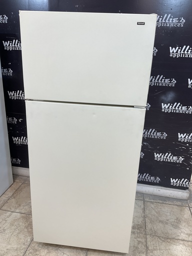 [97387] Hotpoint Used Refrigerator Top and Bottom 28x64 1/2” (Bisque)