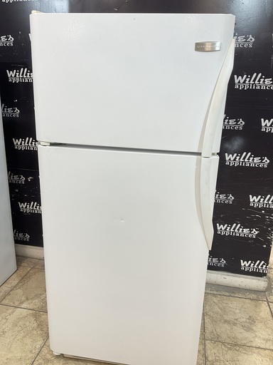 [97365] Frigidaire Used Refrigerator Top and Bottom 30x65 1/2” (White) 