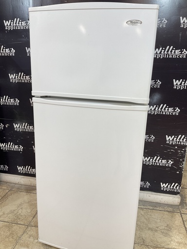 [97386] Whirlpool Used Refrigerator Top and Bottom 28x66 1/2” (White) 