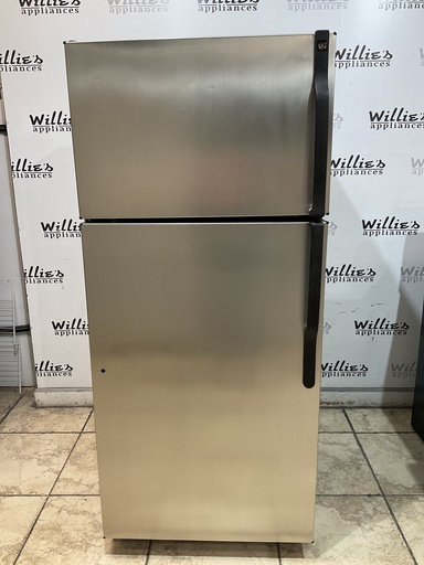 [97383] Ge Used Refrigerator Top and Bottom 28x64 1/2” (Stainless Steel)