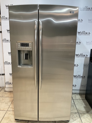 [97360] Ge Used Refrigerator Side by Side 36x70 1/2” (Stainless Steel)