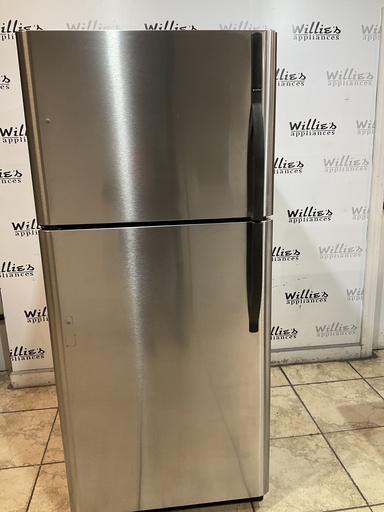 [97371] Frigidaire Used Refrigerator Top and Bottom 30x68 1/2’ (Stainless Steel) 