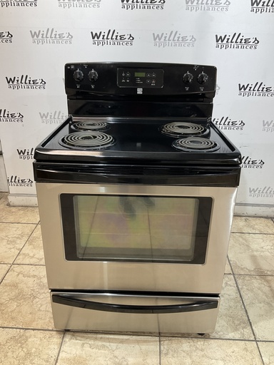 [97405] Kenmore Used Electric Stove 220volts (40/50 AMP) 30inches {4 prong} (Stainless Steel)