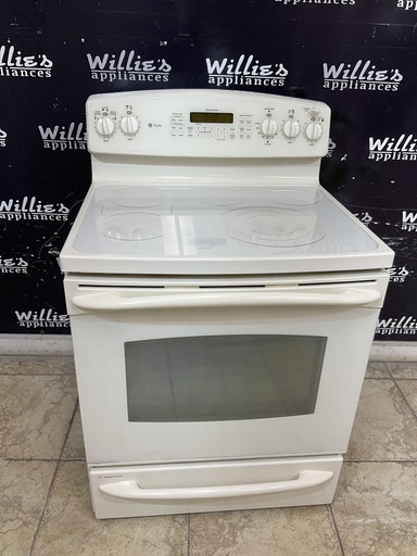 [97410] Ge Used Electric Stove 220volts (40/50 AMP) 30inches {3 prong} (Bisque)