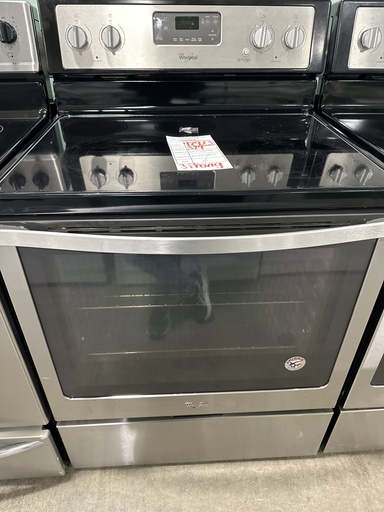 [97413] Whirlpool Used Electric Stove 220volts (40/50 AMP) 30inches {3 prong} (Stainless Steel)