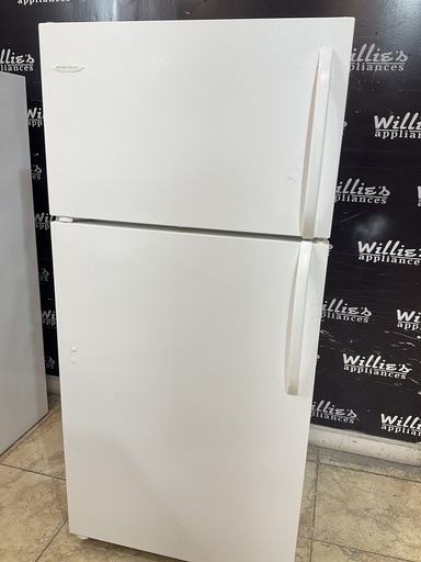 [97446] Frigidaire Used Refrigerator Top and Bottom 30x65 1/2” (White) 