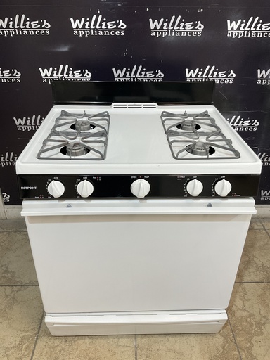 [97458] Hotpoint Used Natural Gas Stove 30inches (White/Black) 