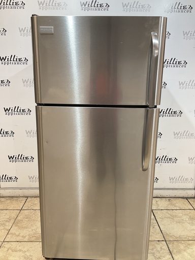 [97471] Frigidaire Used Refrigerator Top and Bottom 30x65 1/2” (Stainless Steel) 