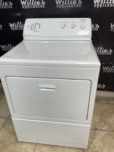 [97475] Kenmore Used Electric Dryer 220volts (30 AMP) 27inches {no cord} (White) 