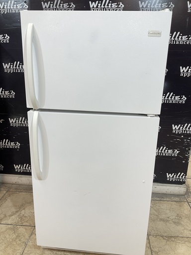 [97508] Frigidaire Used Refrigerator Top and Bottom 28x59 1/2” (White) 