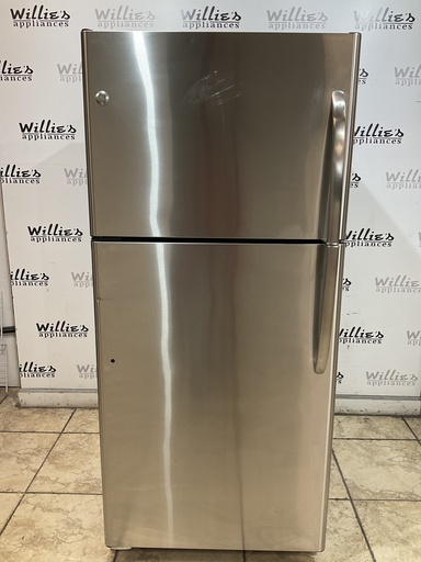 [97503] Ge Used Refrigerator Top and Bottom 30x66 1/2” (Stainless Steel) 