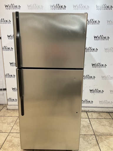 [97510] Ge Used Refrigerator Top and Bottom 30x66 1/2” (Stainless Steel)